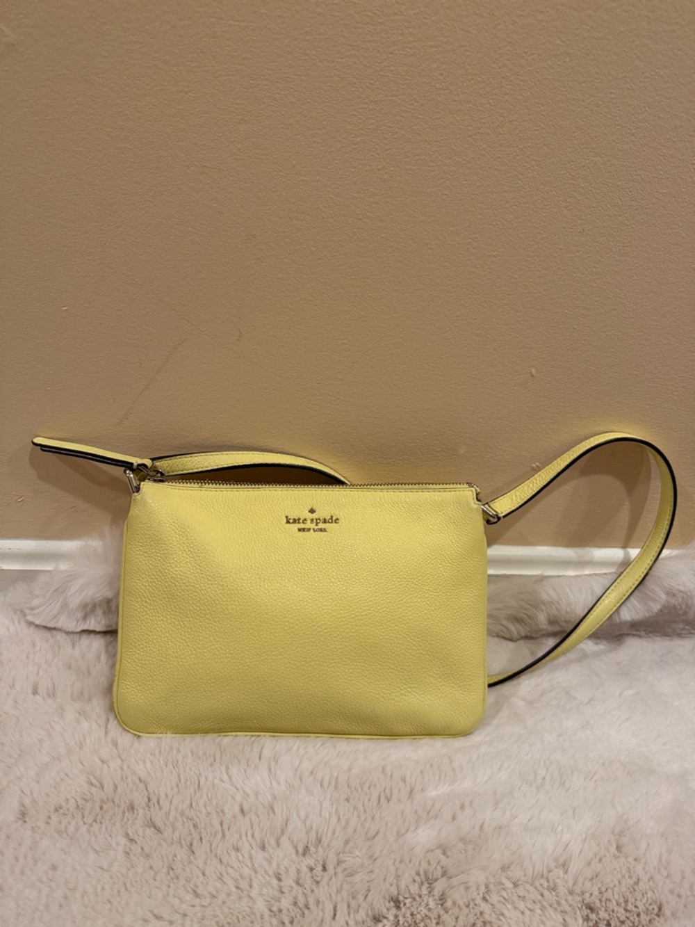 kate spade Lemon Yellow Pebbled Leather Crossbody